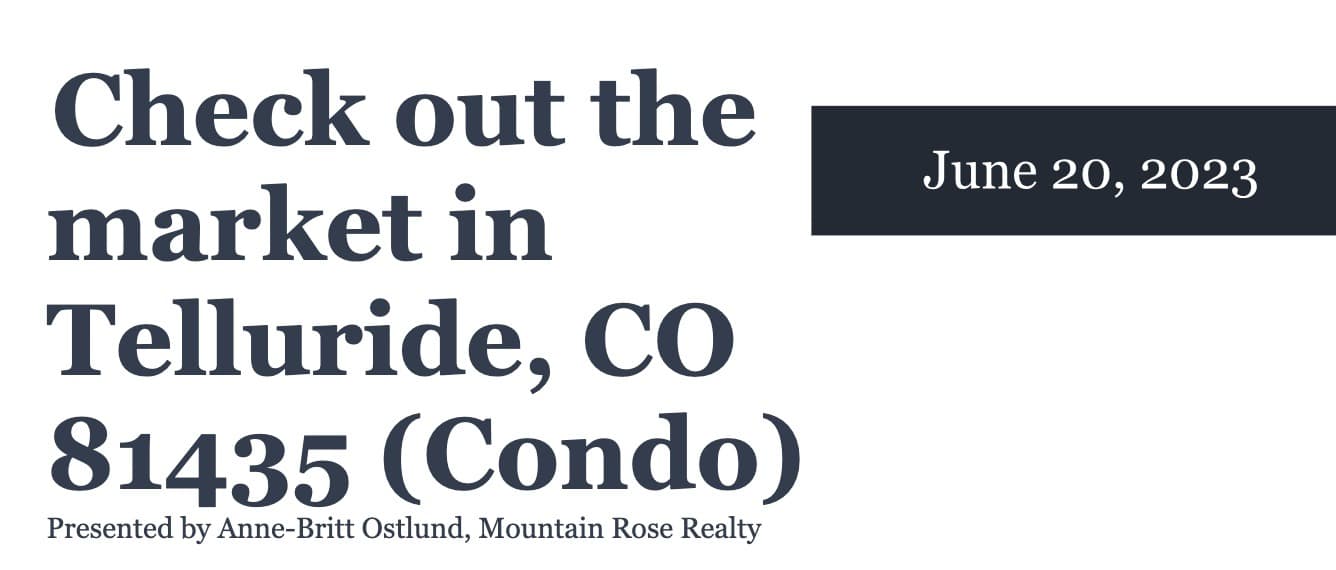 Check out the condo market in Telluride, CO 81435 (June 20, 2023) — featured image