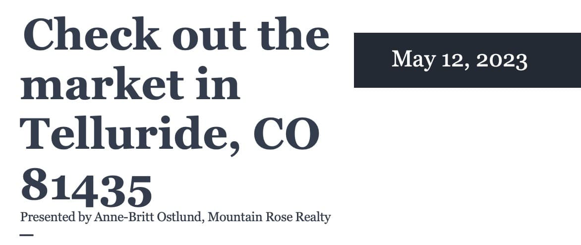 Check out the market in Telluride, CO 81435 (May 12, 2023) — featured image