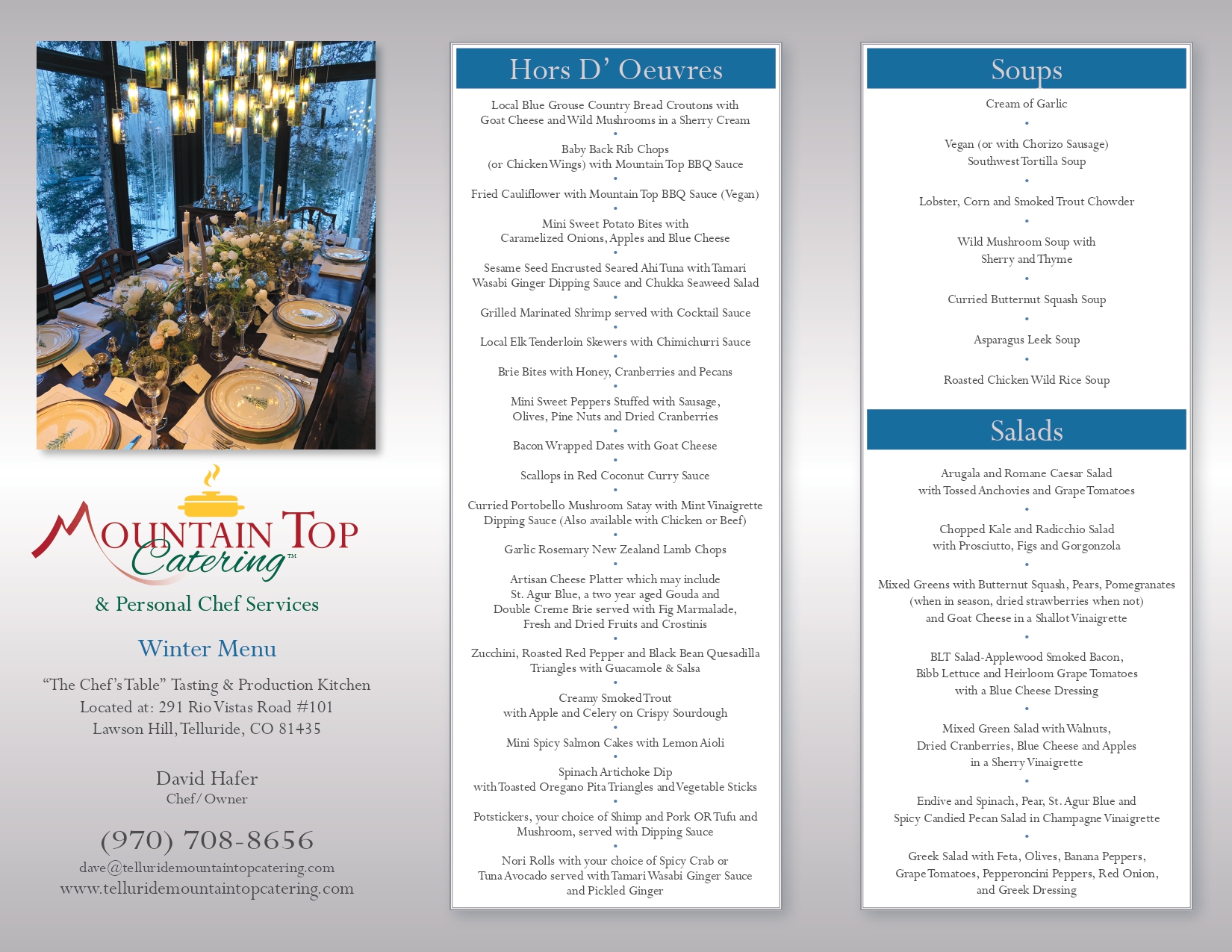 Discover Mountain Top Catering's New Winter Menu  — photo 1